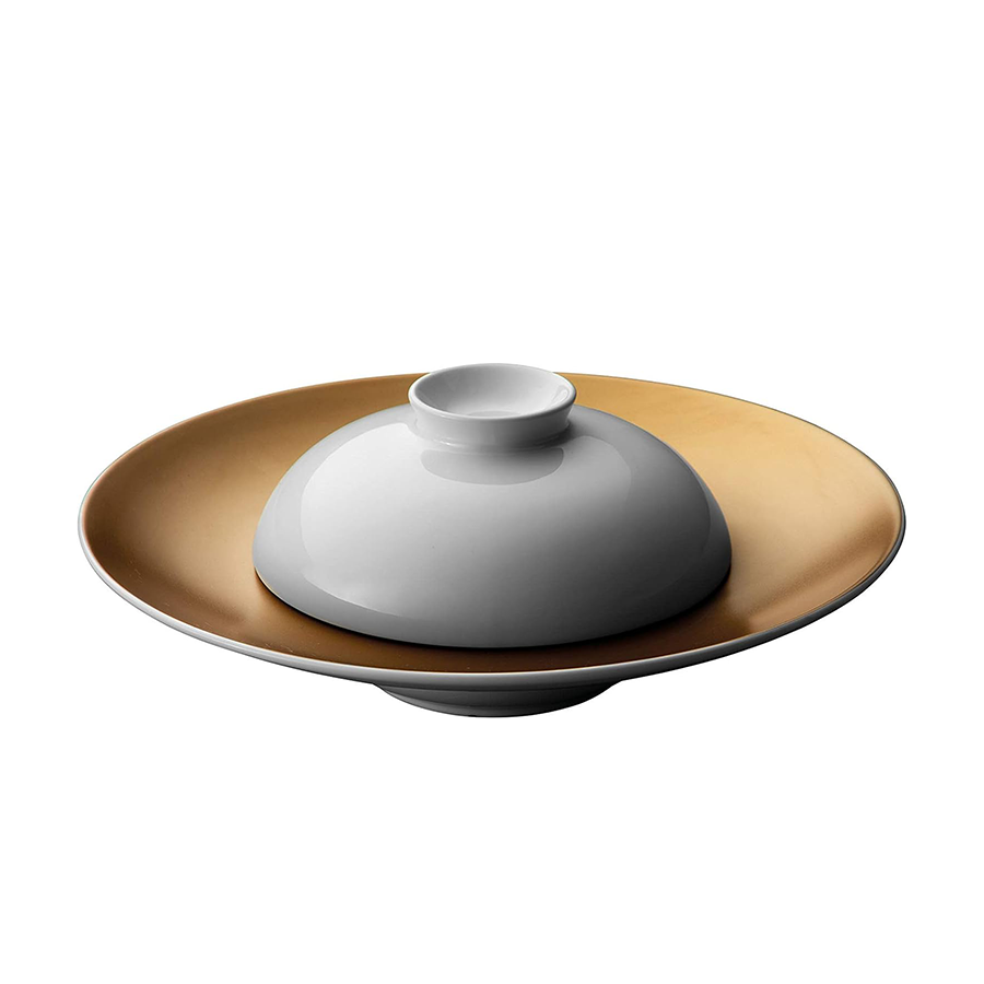 BergHOFF GEM Presentatiebord En Kom Wit/Goud