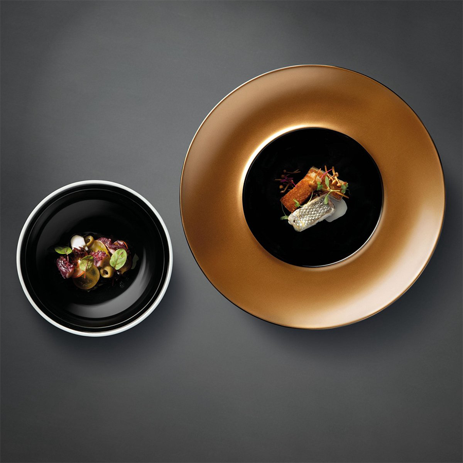 BergHOFF GEM Presentatiebord En Kom Zwart/Goud