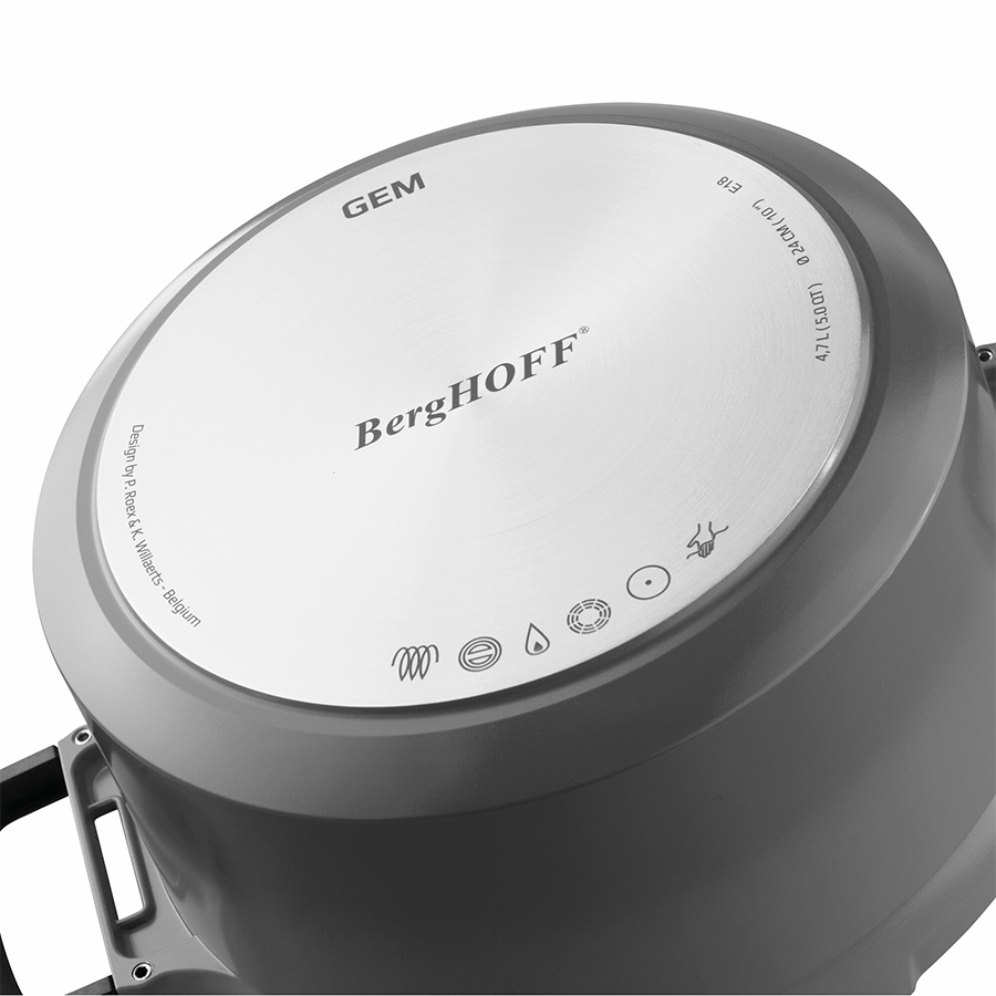 BergHOFF GEM Sauteerpan 2 Handvaten Met Deksel Stay Cool Grijs Ø28cm