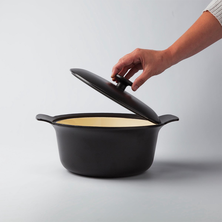 BergHOFF Ron Kookpot Met Deksel Gietijzer Zwart Ø24cm