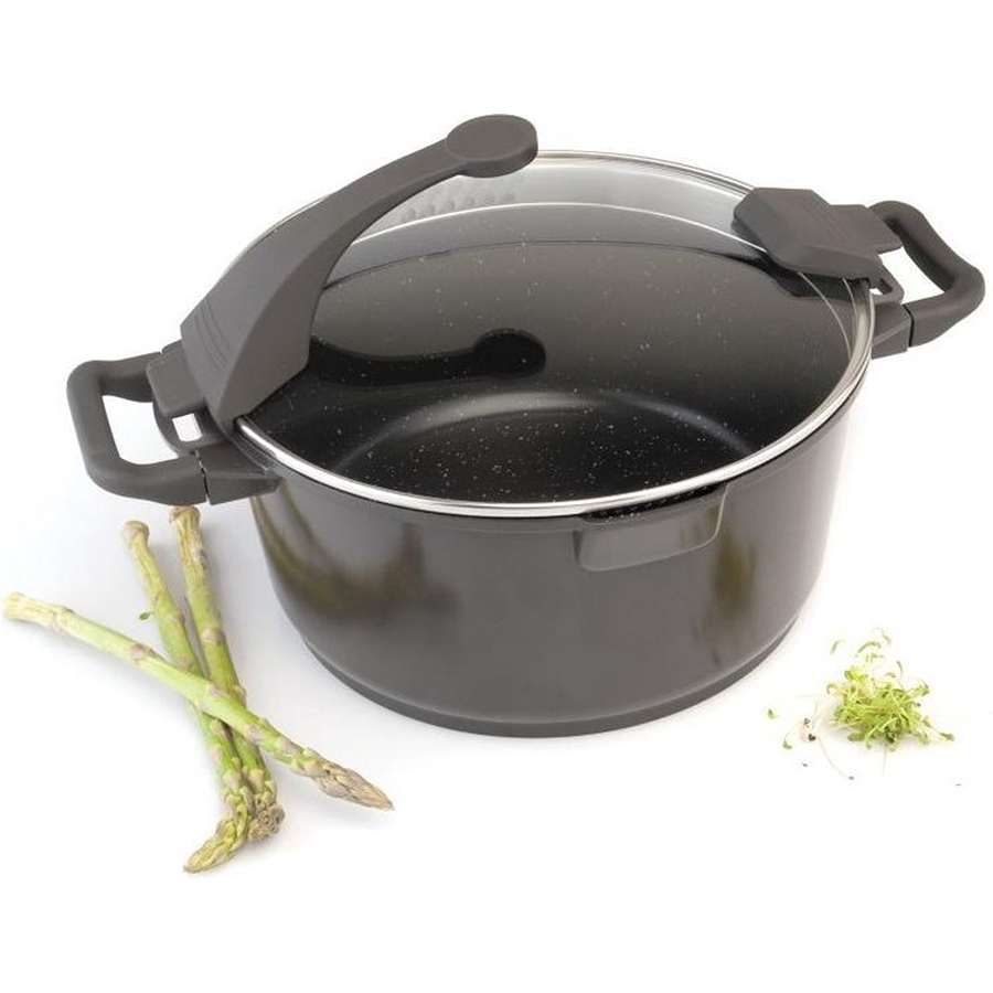 BergHOFF Virgo Kookpot Met Deksel Zwart Ø16cm