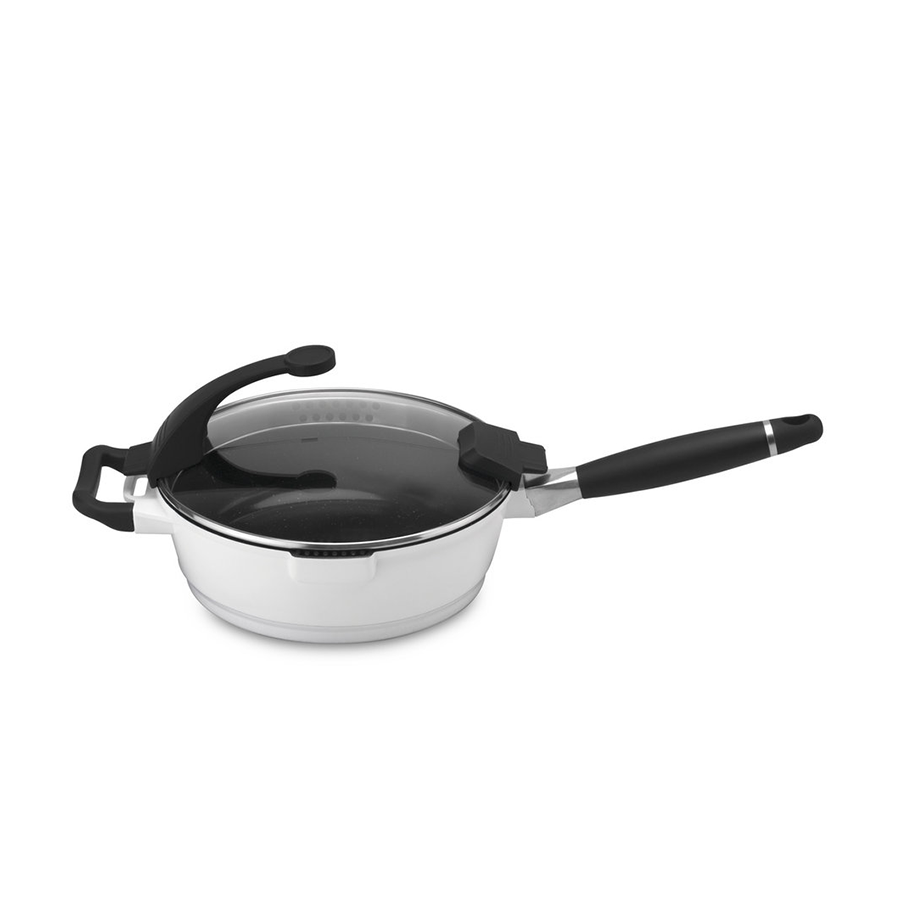 BergHOFF Virgo Sauteerpan Met Deksel Wit Ø28cm