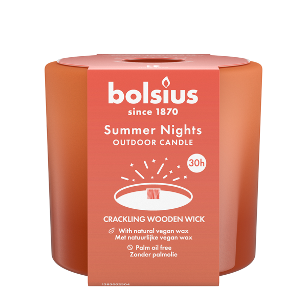 Bolsius Outdoor Glas Summer Nights Terracotta 62/106mm