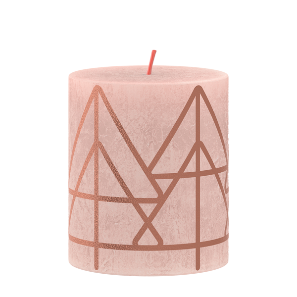 Bolsius Rustieke Stompkaars Silhouette Winter Edition Misty Pink 80/68mm