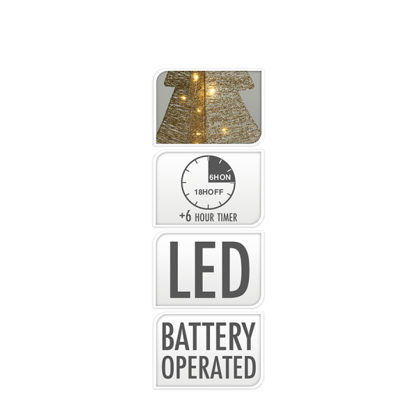 Boom Vouwbaar Goud LED 20 Leds 50cm