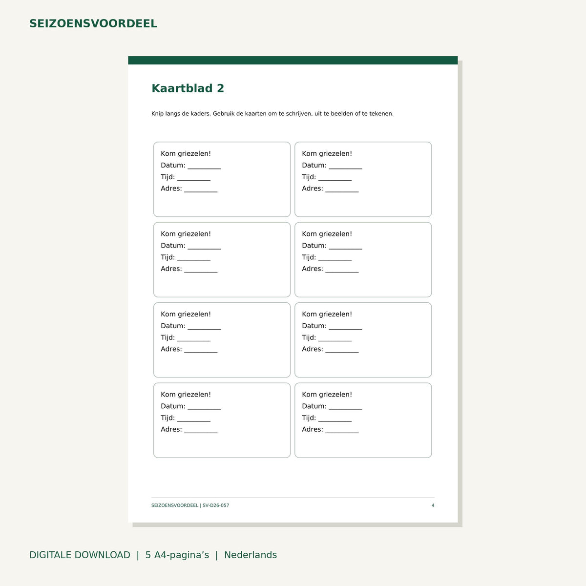 Halloween uitnodigingen | Nederlandse A4 PDF | Digitale download