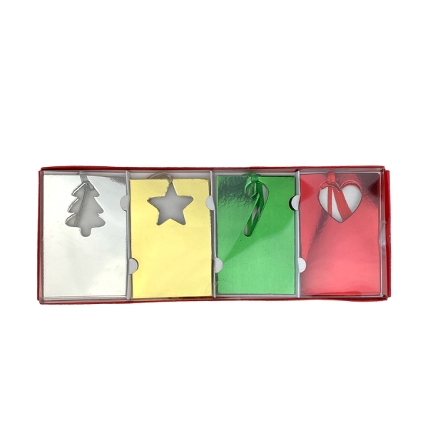 Cadeaulabel Kerst Cutout 10x6,5cm 12-delig