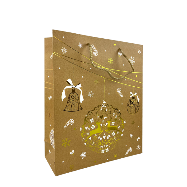 Cadeautas Large Kraftlook Kerstornament 26x10x36cm