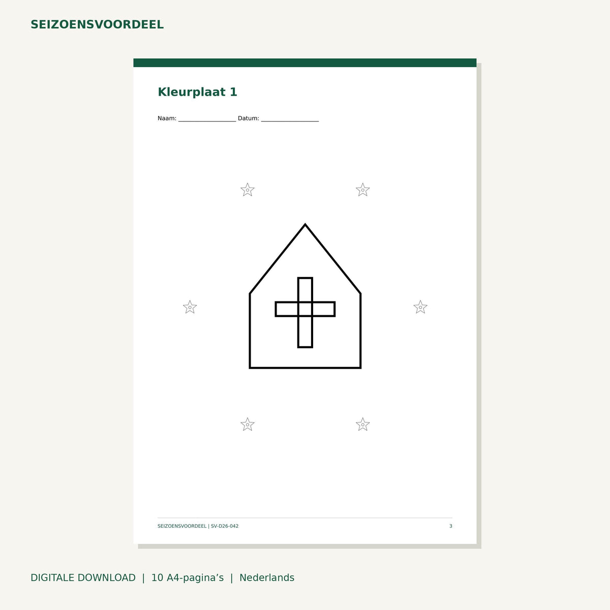 Sinterklaas kleurplaten - Mijters | Nederlandse A4 PDF | Digitale download