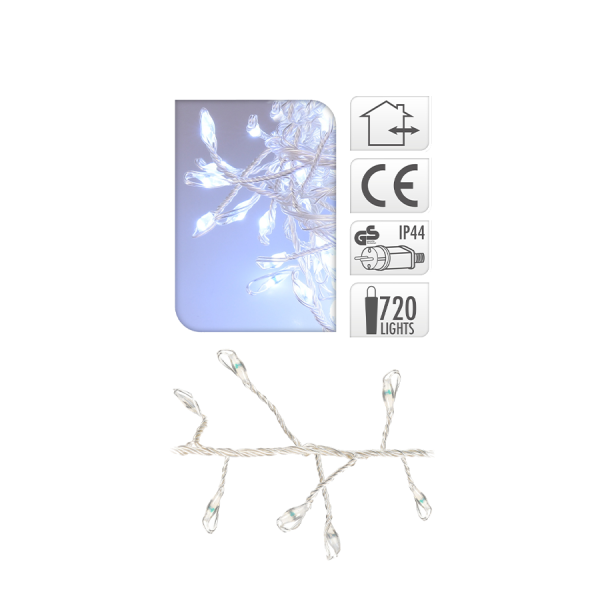 Clusterdraad Wit 720 Leds 720cm