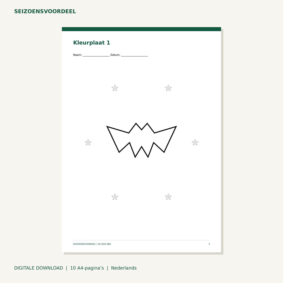 Halloween kleurplaten - Vleermuizen | Nederlandse A4 PDF | Digitale download