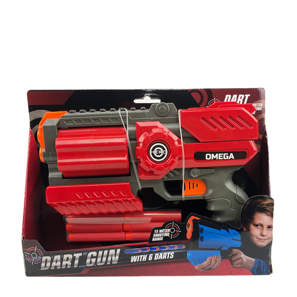 Dart Gun Omega Met 6 Darts Rood 25cm