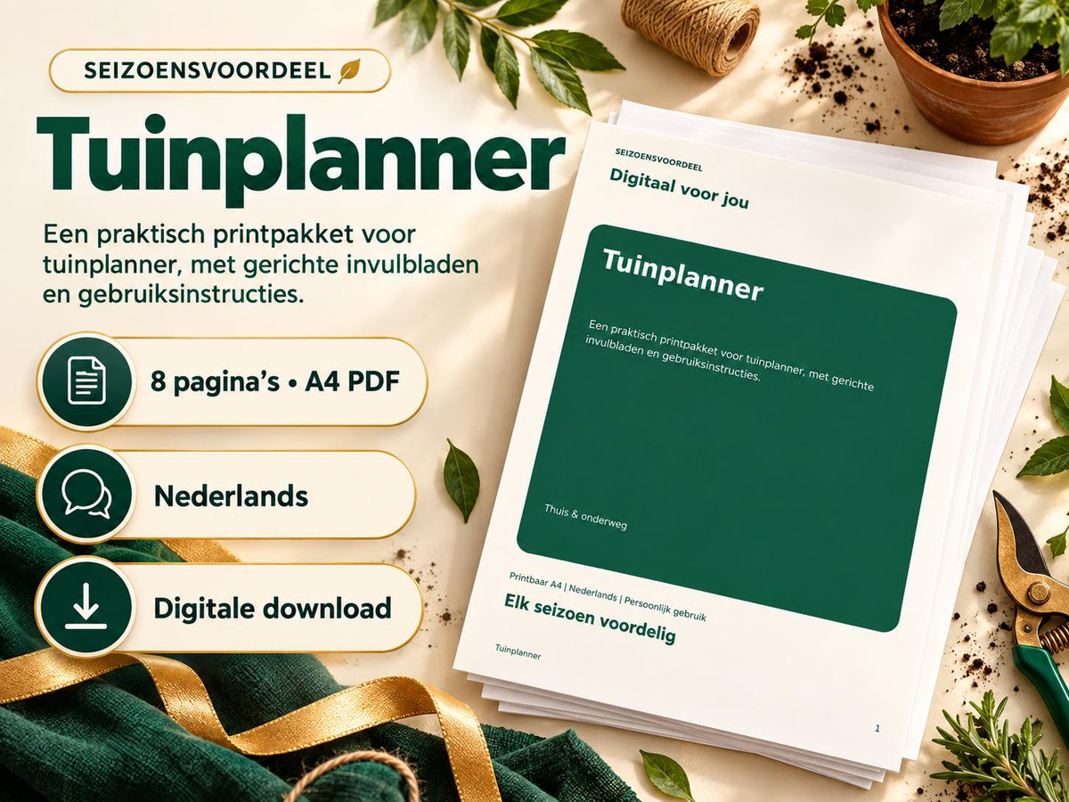 Tuinplanner – printbare A4 PDF in het Nederlands – digitale download