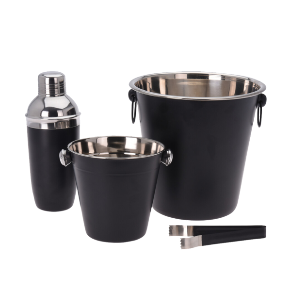 Excellent Houseware Barset RVS Zwart 4-delig