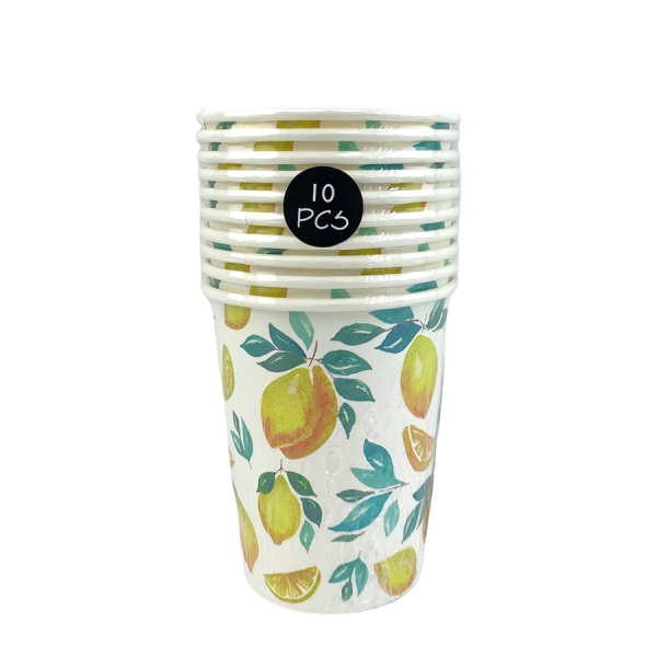 Excellent Houseware Beker Papier Lemon 10 stuks