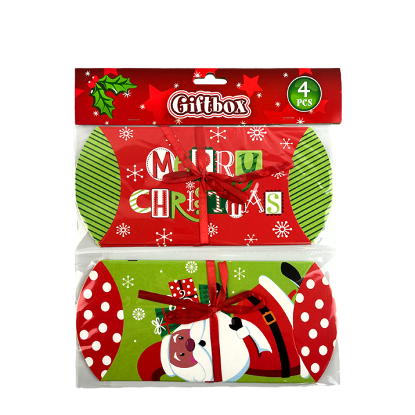 Geschenkdoos Kerst Groen 18x9cm 4 stuks
