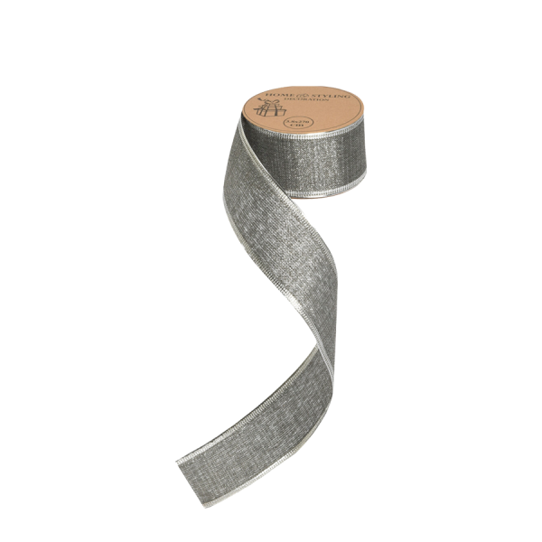 H&S Cadeaulint Shiny Grijs 3,8x270cm