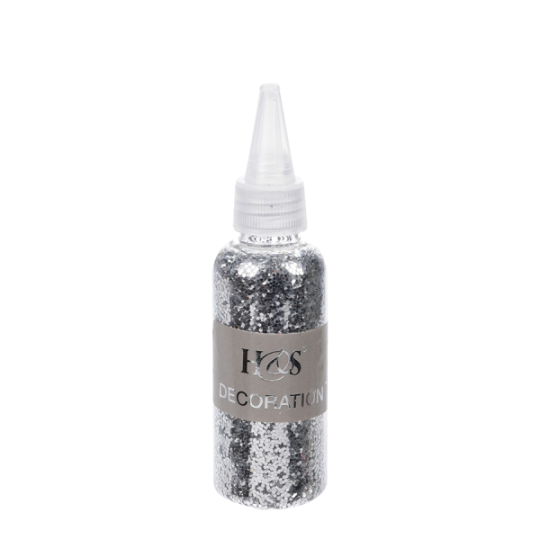 H&S Glitter Groot Zilver 40gr