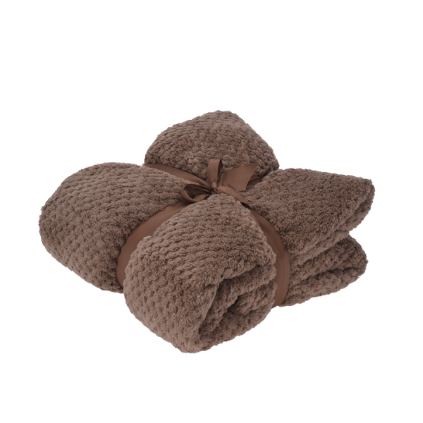 H&S Plaid Fleece Taupe 130x170cm