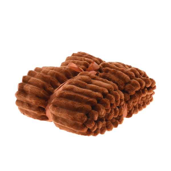 H&S Plaid Rib Roestbruin 130x150cm