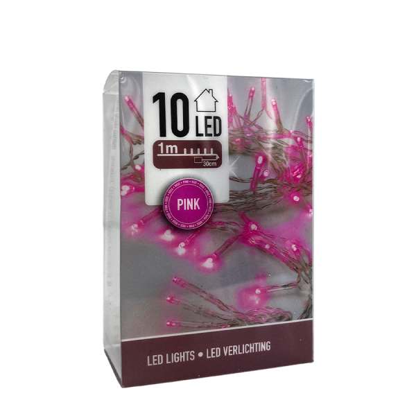 Ledlampjes Roze 10 Leds 100cm