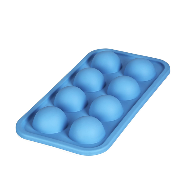 Levivo Ijsblokjesvorm Siliconen Halve Bol 8 Blokjes Blauw
