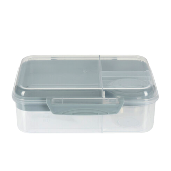 Lunchbox Met Dressing Beker En 2 Trays Blue
