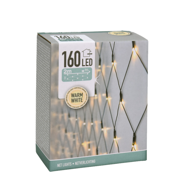 Netverlichting LED Warm Wit 160 Leds 1x2m