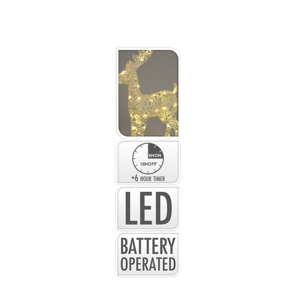 Rendier LED Wit 40 Leds 37cm