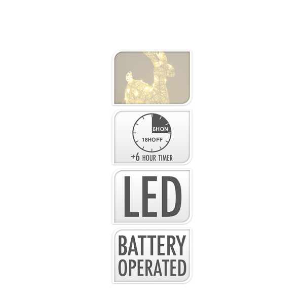 Rendier LED Wit 50 Leds 45cm