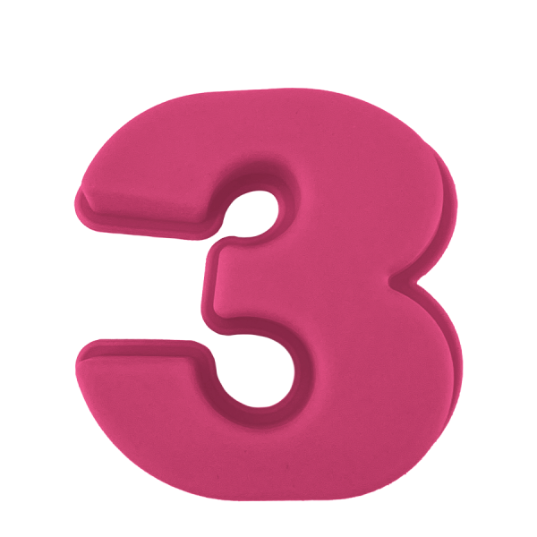 Secret De Gourmet Bakvorm Cijfer 3 Roze