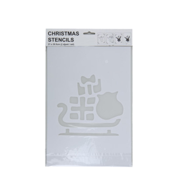 Sjabloon Kerstdesign Slee 35x22cm