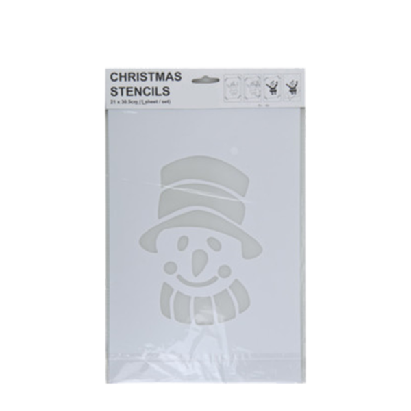 Sjabloon Kerstdesign Sneeuwpop Hoofd 35x22cm