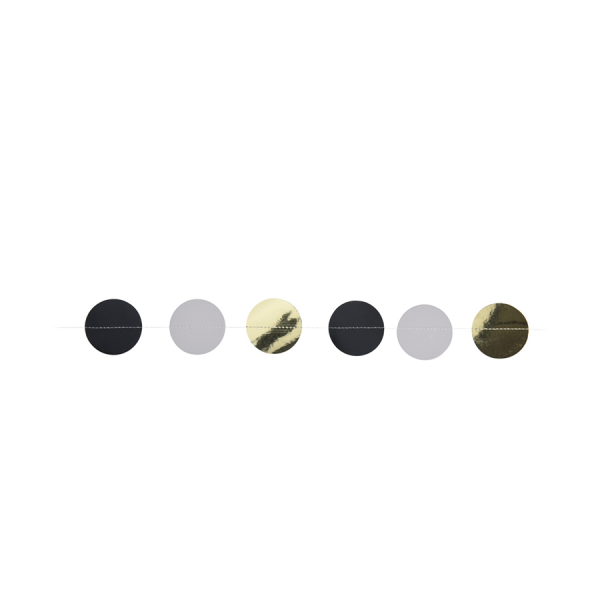 Slinger Confetti Zwart/Wit/Goud 200cm 2 stuks
