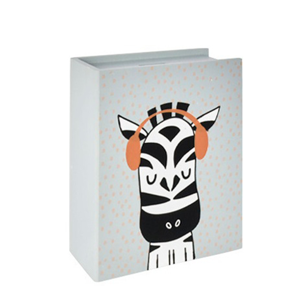 Spaarpot Hout Boek Zebra