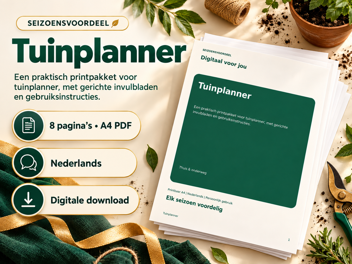Tuinplanner – printbare A4 PDF, digitale download