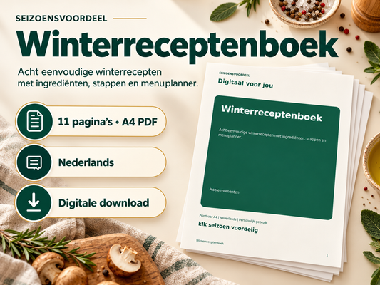 Winterreceptenboek – printbare A4 PDF, digitale download