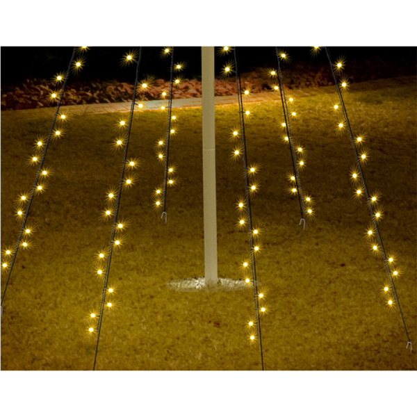 Vlaggenmast Verlichting Warm Wit 192 Leds 190cm
