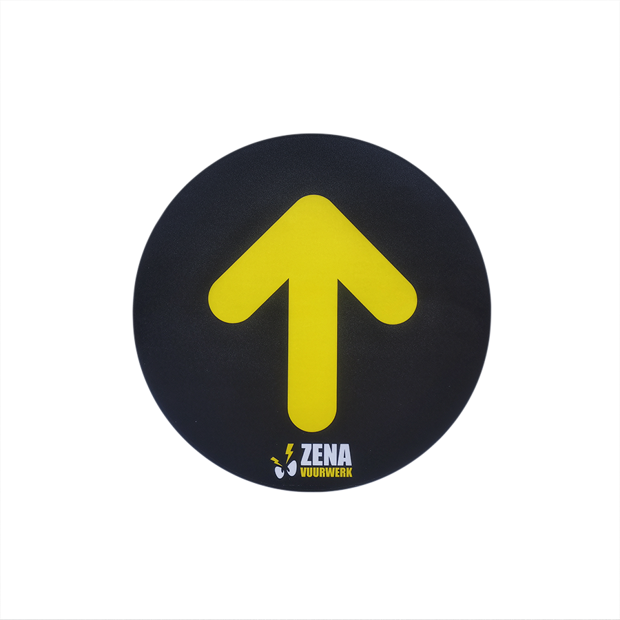 Vloersticker XL 'Zena Vuurwerk' Rond met Pijl